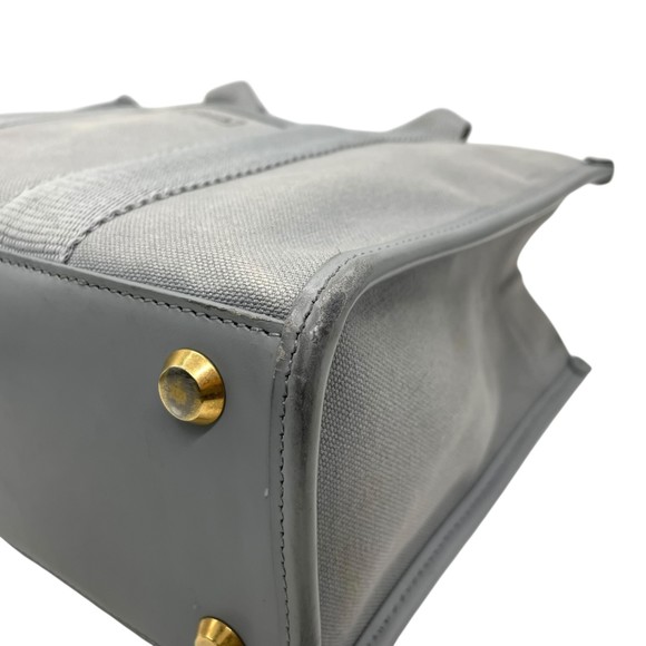 BALENCIAGA Hardware Small Tote Bag/Shoulder Bag, Gray Canvas and Leather with... - Picture 11 of 16